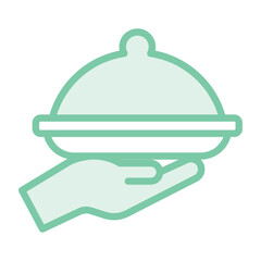 Food serving duotone line icon, vector, pixel perfect, illustrator file 
