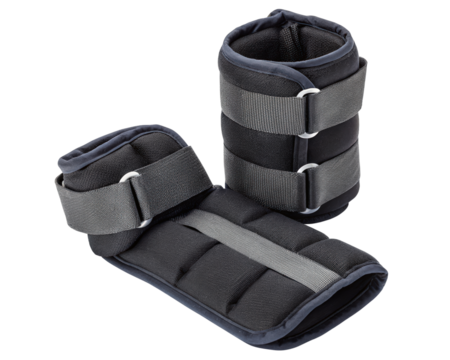 Adjustable ankle weights for effective workout routines on a transparent background