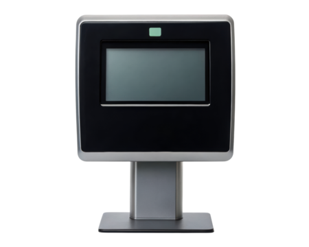 Sleek digital display for modern self-service systems on a transparent background