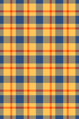 Vibrant yellow, blue, and orange plaid pattern.  Perfect for textile design, website backgrounds, or autumnal themed projects.  This classic check evokes feelings of warmth and tradition.