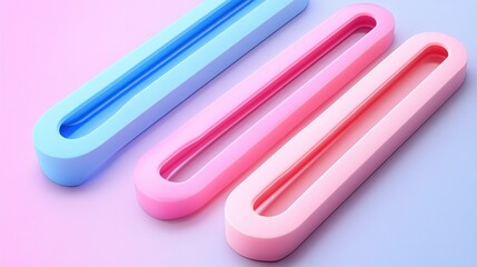 Obraz premium Pastel shapes, gradient background, 3D render, website design