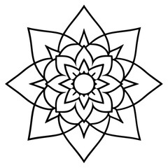 Pointillism inspired mandala line art vector illustration 