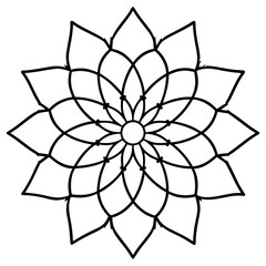 Pointillism inspired mandala line art vector illustration 