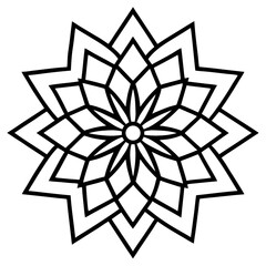 Pointillism inspired mandala line art vector illustration 