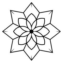 Sakura cherry blossom mandala line art vector illustration 