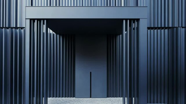 Vertical Rhythm: Minimalist Facade with Striking Column Arrangement and Contrasting Textures