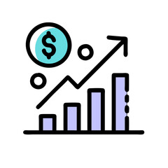  Dynamic Economic Growth Rate Icon