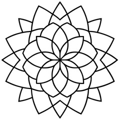 Stained glass effect mandala line art vector illustration  © Jamila