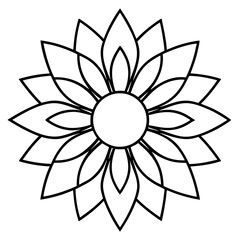 A vector illustration depicts a stylized lotus flower