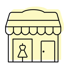 Boutique color shadow thinline icon, vector, pixel perfect, illustrator file 
