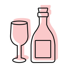 Champagne color shadow thinline icon, vector, pixel perfect, illustrator file 

