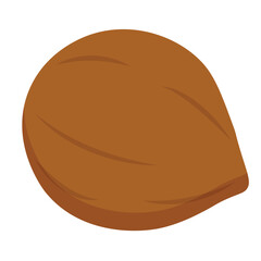 Simple brown coconut shell illustration ideal for food packaging, healthy lifestyle content, eco product design, and tropical food branding