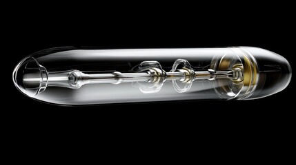 Naklejka premium Transparent Capsule Engine, Dark Background