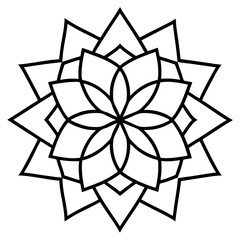 Minimalist mandala line art vector illustration 