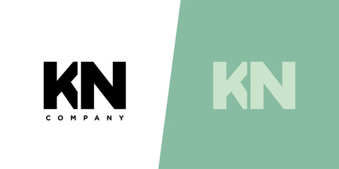 Letter K and N, KN logo design template. Minimal monogram initial based logotype.