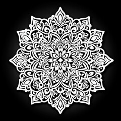 Ornate mandala design on a dark background