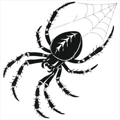 silhouette spider image on white background