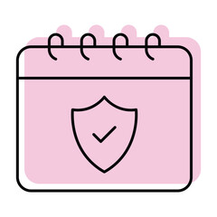 Security color shadow thinline icon, vector, pixel perfect, illustrator file 
