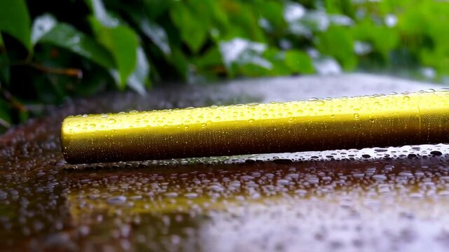 A golden mace in the raining