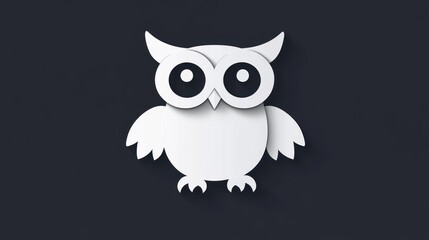 Fototapeta premium Paper owl cutout dark background, kids craft