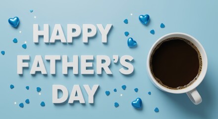 Happy Father's Day Greeting Card, Design banner, 3D letter