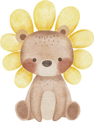 Cute Bear with Sunflower Costume