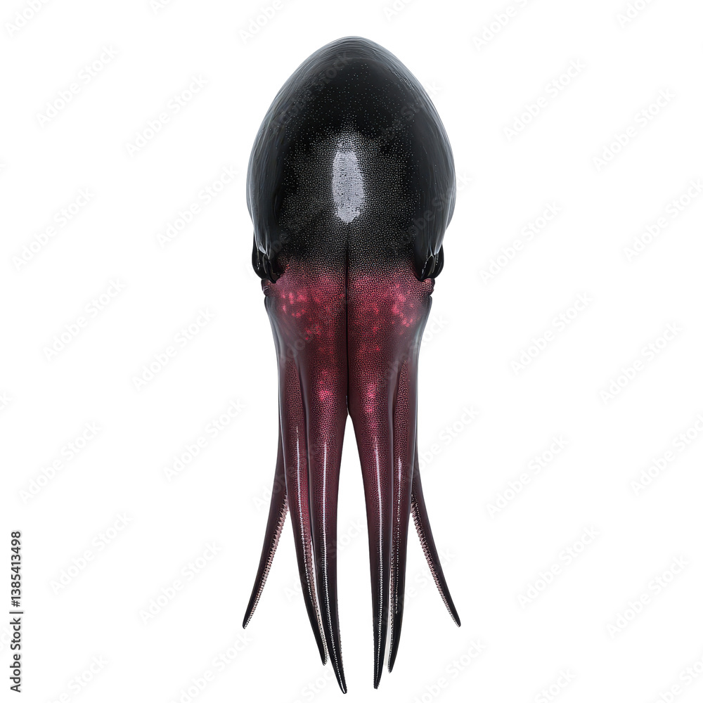 Aufkleber realistic 3d model of a squid with detailed textures and striking color patterns