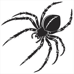 silhouette spider image on white background