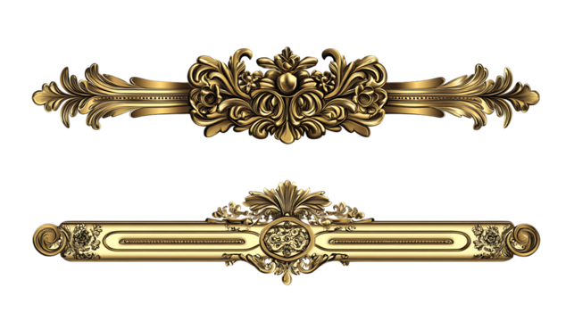 Elegant gold decorative frames and ornaments