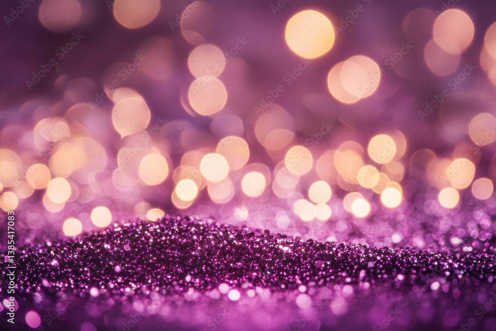Poster purple glitter background sparkling lights festive design elegant texture shimmering abstract bokeh