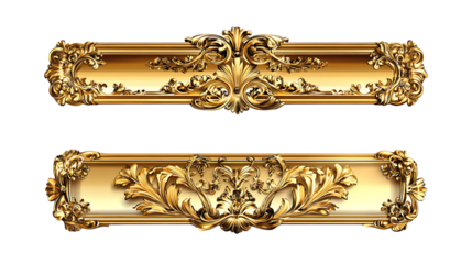 Elegant golden ornamental borders for design.