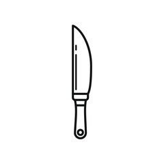 Simple Knife Sketch: Kitchen Cutlery Line Art