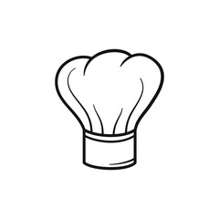 Chef Hat Doodle Culinary Line Art Illustration