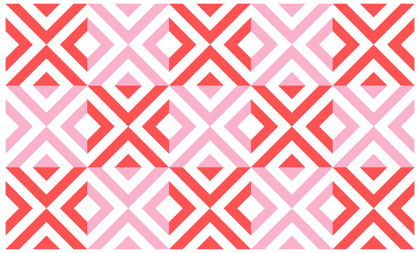 geometric abstract pink and red shapes pattern background, seamless elements collection made of triangles lines and squares, modern design for card, invitation, wallpaper	