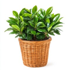 Obraz premium Pot with lush green plant, vibrant home decor idea for eco-friendly living, spring freshness, Earth Day celebration
