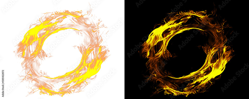 Aufkleber fiery blaze with transparent background and realistic texture isolated on a transparent or white bac