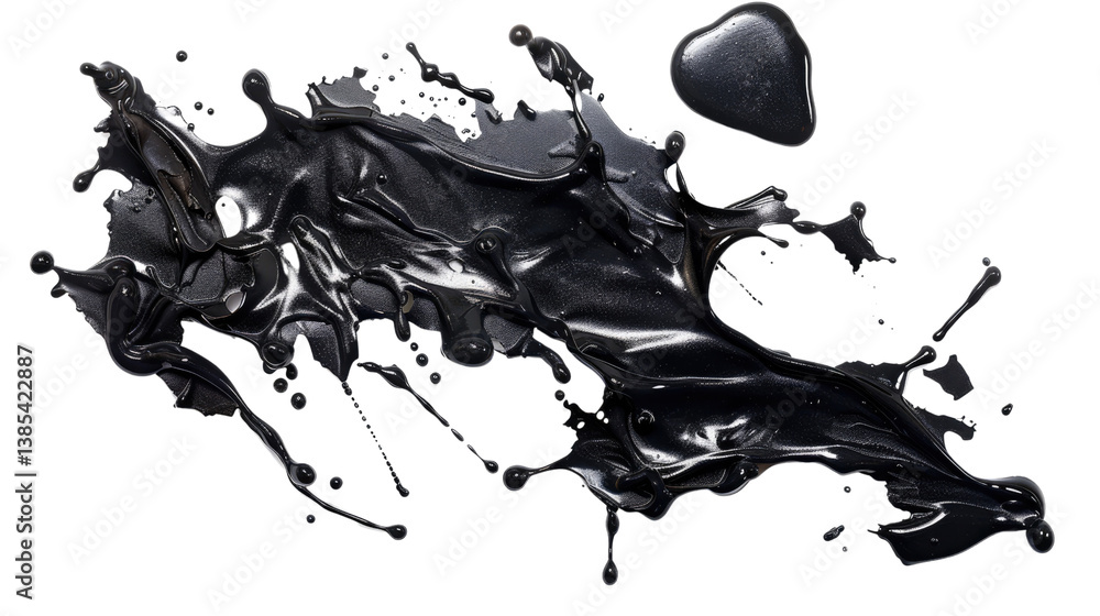 Poster dynamic black paint splash: a captivating image of a dynamic splash of black paint, showcasing fluid