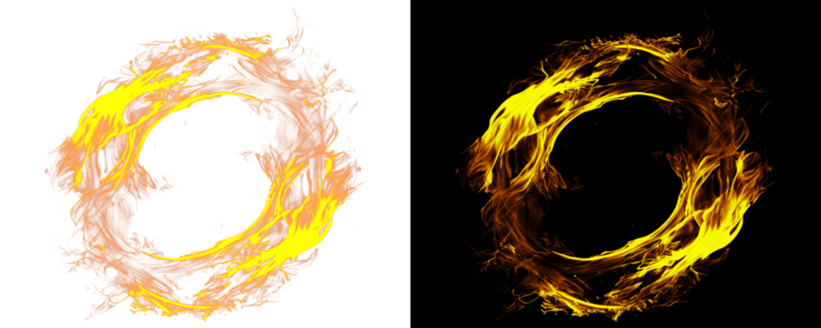 Fiery Blaze with Transparent Background and Realistic Texture Isolated on A Transparent or White Background