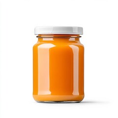 Orange jam in a glass jar, perfect for breakfast spreads, cozy autumn mornings, and festive holiday gifts