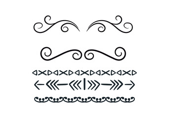 Set hand drawn ornament divider collection