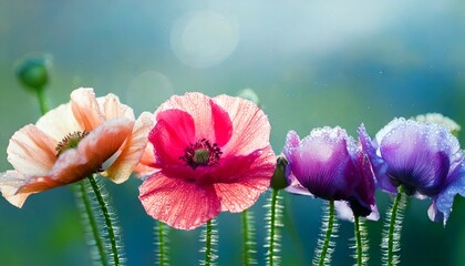 美しいポピー、フォトジェニックなコピースペース