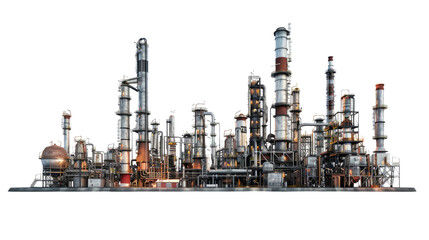 Industrial Vista: A detailed view of a bustling industrial complex, showcasing intricate machinery and infrastructure, representing the backbone of modern industry.