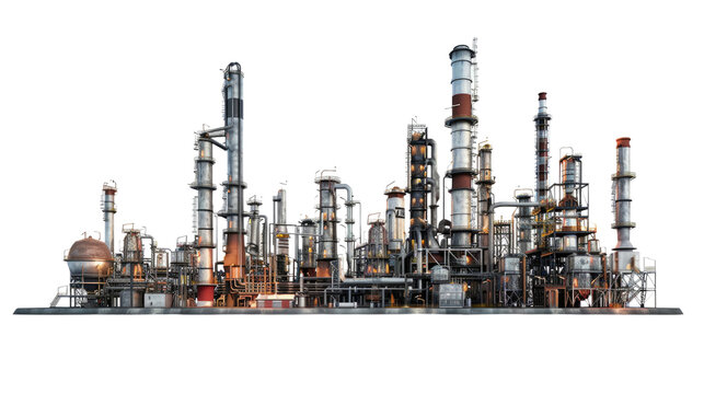 Industrial Vista: A detailed view of a bustling industrial complex, showcasing intricate machinery and infrastructure, representing the backbone of modern industry.