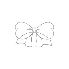 ribbon bow line art