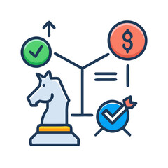 Fototapeta premium Icon for Assessing Market Entry Tactics