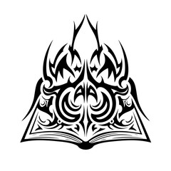 Tribal-inspired book design in black and white  