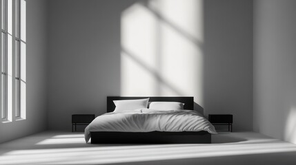 Modern bedroom interior with sunlight (3)