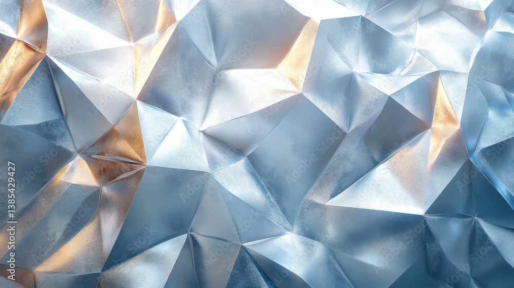 Poster geometric diamond facet texture with light reflections for elegant background design