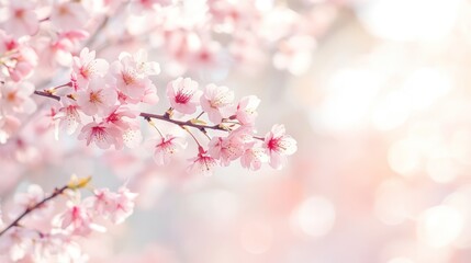 Obraz premium Beautiful cherry blossoms in soft light