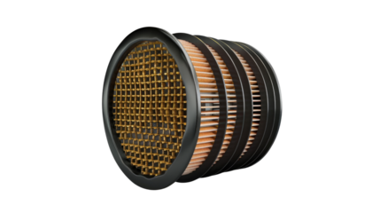 Air Filter Component:  A close-up, studio shot reveals a meticulously designed air filter, showcasing its intricate mesh and filter elements, essential for purifying air.